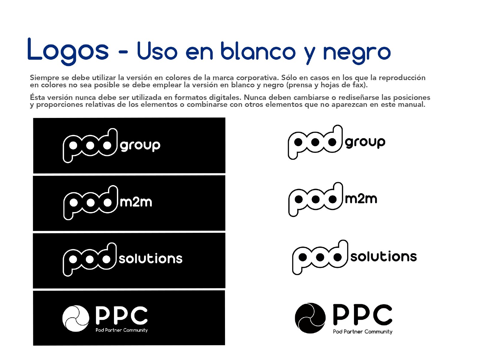 Libro de estilo: Pod Group