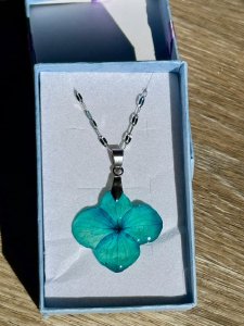 Turquoise Hydrangea Pendant