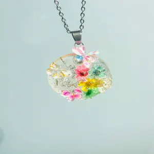 Colgante Mini Jardín — Acero y Mini Flores Naturales