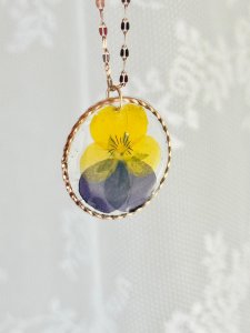Yellow & Blue Pansy Pendant