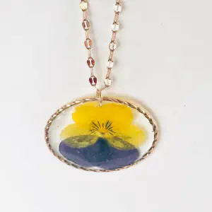 Conjunto Pensamientos Bicolor — Acero Dorado Rosa (Pendientes + Colgante)