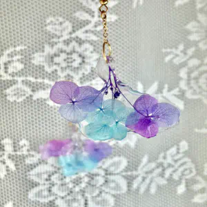 Pendientes Hortensia Azul y Malva