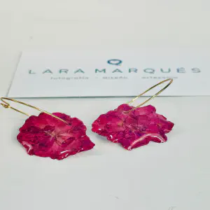 Pendientes Hortensia Fucsia