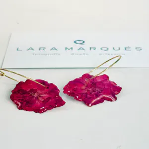 Pendientes Hortensia Fucsia